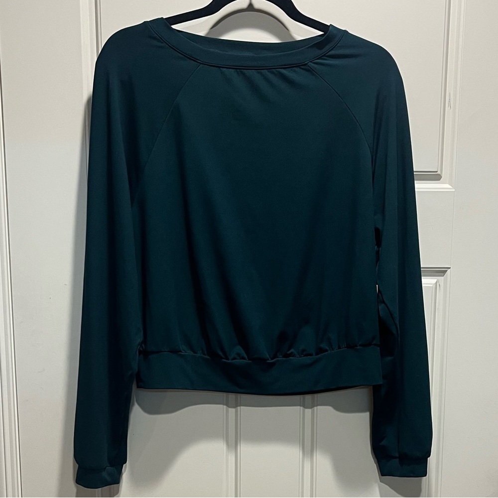 JoyLab Deep Green Women's Sheer Back Long Sleeve- never worn